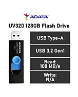 ADATA UV320 128GB USB-A AUV320-128G-RBKBL Flash Drive by adata at Rebel Tech