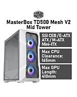 Cooler Master MasterBox TD500 Mesh V2 Mid Tower TD500V2-WGNN-S00 Computer Case by coolermaster at Rebel Tech