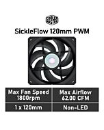 Cooler Master SickleFlow 120mm PWM MFX-B2NN-18NPK-R1 Case Fan by coolermaster at Rebel Tech