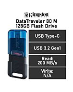 Kingston DataTraveler 80 M 128GB USB-C DT80M/128GB Flash Drive by kingston at Rebel Tech