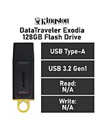 Kingston DataTraveler Exodia 128GB USB-A DTX/128GB Flash Drive by kingston at Rebel Tech