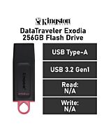 Kingston DataTraveler Exodia 256GB USB-A DTX/256GB Flash Drive by kingston at Rebel Tech