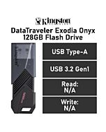 Kingston DataTraveler Exodia Onyx 128GB USB-A DTXON/128GB Flash Drive by kingston at Rebel Tech