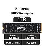 Kingston FURY Renegade 1TB PCIe Gen4x4 SFYRS/1000G M.2 2280 Solid State Drive by kingston at Rebel Tech