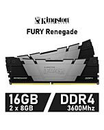 Kingston FURY Renegade 16GB Kit DDR4-3600 CL16 1.35v KF436C16RBK2/16 Desktop Memory by kingston at Rebel Tech