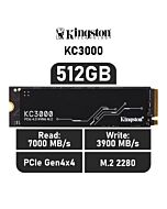 Kingston KC3000 512GB PCIe Gen4x4 SKC3000S/512G M.2 2280 Solid State Drive by kingston at Rebel Tech