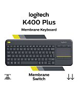 Logitech K400 Plus 920-007145 Compact Size Membrane Keyboard by logitech at Rebel Tech