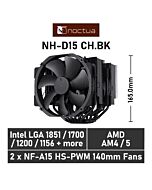 Noctua D15 chromax.black NH-D15 CH.BK Air Cooler by noctua at Rebel Tech