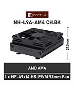 Noctua L9a-AM4 chromax.black NH-L9A-AM4 CH.BK Air Cooler by noctua at Rebel Tech