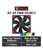 Noctua NF-A9 PWM chromax.black.swap 92mm PWM NF-A9 PWM CH.BK.S Case Fan by noctua at Rebel Tech