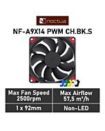 Noctua NF-A9x14 HS-PWM chromax.black.swap 92mm PWM NF-A9X14 PWM CH.BK.S Case Fan by noctua at Rebel Tech