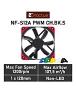 Noctua NF-S12A PWM chromax.black.swap 120mm PWM NF-S12A PWM CH.BK.S Case Fan by noctua at Rebel Tech