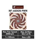 Noctua NF-A12x25 PWM 120mm PWM NF-A12X25 PWM Case Fan by noctua at Rebel Tech