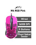 Xtrfy M4 RGB Pink Optical XG-M4-RGB-PINK Wired Gaming Mouse by xtrfy at Rebel Tech