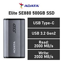 ADATA Elite SE880 500GB AELI-SE880-500GCGY External USB-C SSD  by adata at Rebel Tech