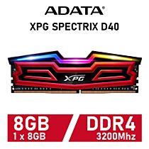 ADATA XPG SPECTRIX D40 8GB DDR4-3200 CL16 1.35v AX4U320038G16-SRS Desktop Memory by adata at Rebel Tech