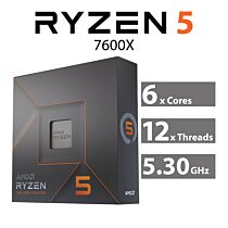 AMD Ryzen 5 7600X Raphael 6-Core 4.70GHz AM5 105W 100-100000593WOF Desktop Processor