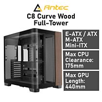 Antec C8 Curve Wood E-ATX Dual Chamber Full-Tower Black Computer Case by antec at Rebel Tech