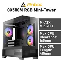 Antec CX500M RGB Mini-Tower Black Computer Case by antec at Rebel Tech