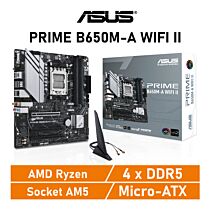 ASUS PRIME B650M-A WIFI II AM5 AMD B650 Micro-ATX AMD Motherboard by asus at Rebel Tech