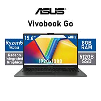 ASUS Vivobook Go E1504FA-O58512B0W AMD Ryzen 5 7520U/ 15.6" Full HD (1920x1080) OLED Glossy / 8GB LPDDR5 RAM / 512GB PCIe Gen3x4 NVMe SSD / Windows 11 Home / Mixed Black 90NB0ZR2-M00E70 Laptop by asus at Rebel Tech