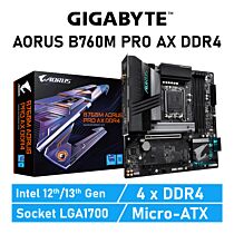 GIGABYTE B760M AORUS PRO AX DDR4 LGA1700 Intel B760 Micro-ATX Intel Motherboard by gigabyte at Rebel Tech