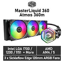 Cooler Master MasterLiquid 360 Atmos 360mm MLX-D36M-A25PZ-RW Liquid Cooler by coolermaster at Rebel Tech