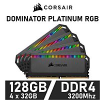 CORSAIR DOMINATOR PLATINUM RGB 128GB Kit DDR4-3200 CL16 1.35v CMT128GX4M4C3200C16 Desktop Memory by corsair at Rebel Tech
