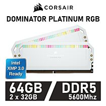 CORSAIR DOMINATOR PLATINUM RGB 64GB Kit DDR5-5600 CL40 1.25v CMT64GX5M2B5600C40W Desktop Memory