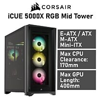 CORSAIR iCUE 5000X RGB Mid Tower CC-9011212 Computer Case by corsair at Rebel Tech