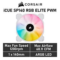 CORSAIR iCUE SP140 RGB ELITE 140mm PWM CO-9050138 Case Fan by corsair at Rebel Tech