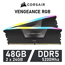 CORSAIR VENGEANCE RGB 48GB Kit DDR5-5200 CL38 1.25v CMH48GX5M2B5200C38 Desktop Memory by corsair at Rebel Tech