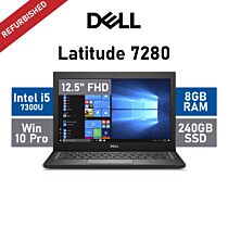 Dell Latitude 7280 12.5" Intel Core I5-7300U / 8GB RAM / 240GB SSD / Windows 10 Pro / A-Grade Refurbished Laptop by dell at Rebel Tech