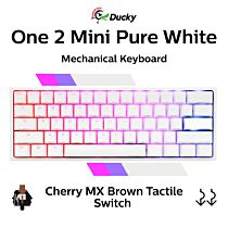 Ducky One 2 Mini Pure White RGB Cherry MX Brown DKON2061ST-BUSPDWWT1 Mini Size Mechanical Keyboard by ducky at Rebel Tech