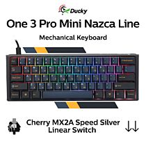 Ducky One 3 Pro Mini Nazca Line Cherry MX2A Speed Silver DKON2361ST-CPUSPTCHNAZ001 Mini Size Mechanical Keyboard by ducky at Rebel Tech