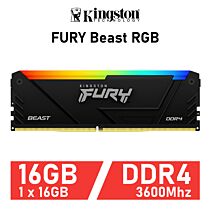 Kingston FURY Beast RGB 16GB DDR4-3600 CL18 1.35v KF436C18BBA/16 Desktop Memory by kingston at Rebel Tech