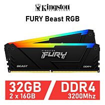 Kingston FURY Beast RGB 32GB Kit DDR4-3200 CL16 1.35v KF432C16BB1AK2/32 Desktop Memory by kingston at Rebel Tech