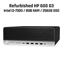 HP 600 G3 Intel Core I3-7300 / 8GB RAM / 256GB SSD / Windows 10 Pro SFF Refurbished Office PC  by hp at Rebel Tech