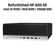 HP 600 G5 Intel Core I3-9100 / 8GB RAM / 256GB SSD / Windows 11 Pro SFF Refurbished Office PC  by hp at Rebel Tech