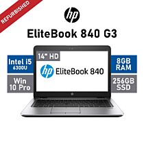 HP EliteBook 840 G3 14" Intel Core I5 6300U / 8GB RAM / 256GB SSD / Windows 10 Pro / A-Grade Refurbished Laptop by hp at Rebel Tech