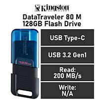 Kingston DataTraveler 80 M 128GB USB-C DT80M/128GB Flash Drive by kingston at Rebel Tech