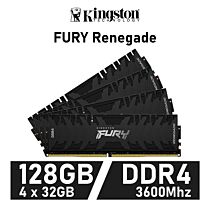 Kingston FURY Renegade 128GB Kit DDR4-3600 CL18 1.35v KF436C18RBK4/128 Desktop Memory by kingston at Rebel Tech