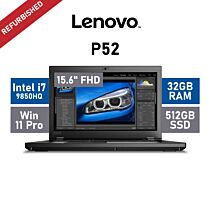 Lenovo P52 15.6" Intel Core i7-8850H / 32GB RAM / 512GB SSD / P1000 4GB / Windows 11 Pro / A-Grade Refurbished Laptop by lenovo at Rebel Tech