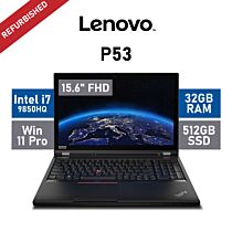 Lenovo P53 15.6" Intel Core i7-9850H / 32GB RAM / 512GB SSD / P1000 4GB / Windows 11 Pro / A-Grade Refurbished Laptop by lenovo at Rebel Tech