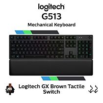 Logitech G513 Logitech GX Brown 920-009330 Full Size Mechanical Keyboard by logitech at Rebel Tech