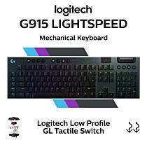 Logitech G915 LIGHTSPEED 920-008910 Wireless RGB Mechanical Gaming Keyboard by logitech at Rebel Tech