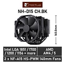 Noctua D15 chromax.black NH-D15 CH.BK Air Cooler by noctua at Rebel Tech