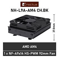 Noctua L9a-AM4 chromax.black NH-L9A-AM4 CH.BK Air Cooler by noctua at Rebel Tech