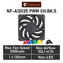 Noctua NF-A12x25 PWM chromax.black.swap 120mm PWM NF-A12X25 PWM CH.BK.S Case Fan by noctua at Rebel Tech