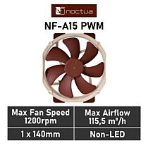 Noctua NF-A15 PWM 140mm PWM NF-A15 PWM Case Fan by noctua at Rebel Tech